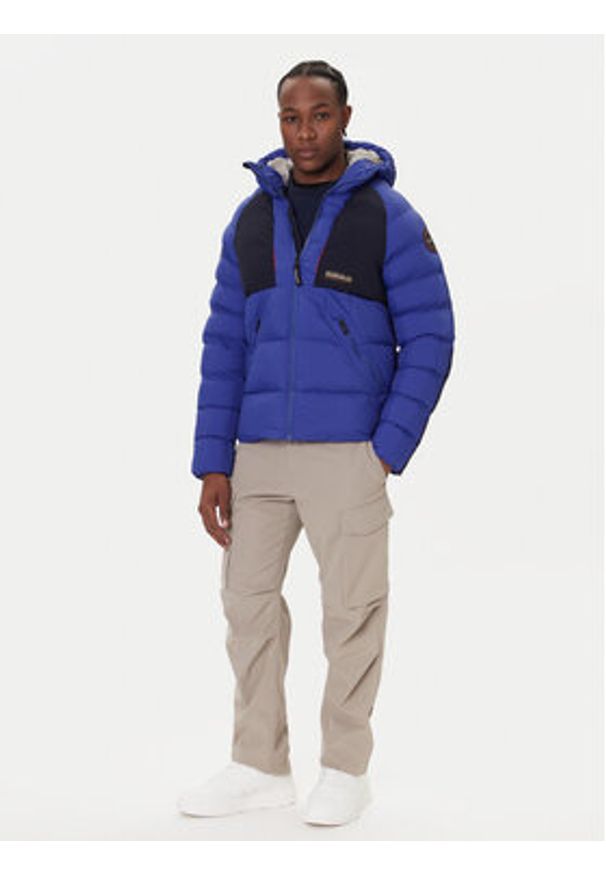 Napapijri Kurtka zimowa Moesa NP0A4I1R Niebieski Regular Fit. Kolor: niebieski. Materiał: syntetyk. Sezon: zima