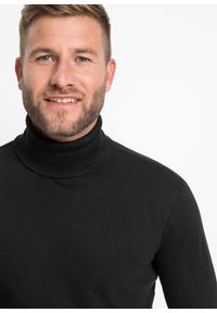 bonprix - Shirt z długim rękawem i golfem, z czystej bawełny. Typ kołnierza: golf. Kolor: czarny. Materiał: bawełna. Długość rękawa: długi rękaw. Długość: długie #3