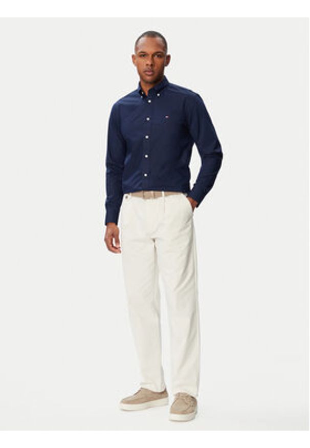 TOMMY HILFIGER - Tommy Hilfiger Koszula MW0MW43429 Granatowy Regular Fit. Kolor: niebieski. Materiał: syntetyk