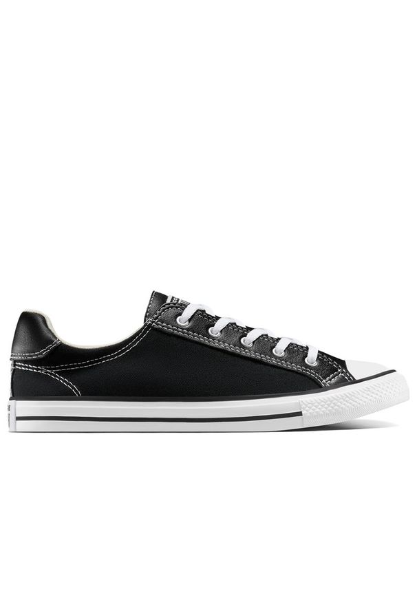 Buty damskie Converse Chuck Taylor All Star Dainty Lucy A12950C - czarne. Kolor: czarny. Materiał: skóra, materiał, guma. Szerokość cholewki: normalna. Wzór: aplikacja. Model: Converse All Star