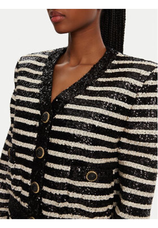 Balmain Marynarka DF1KL180XJ31 Czarny Regular Fit. Kolor: czarny. Materiał: syntetyk