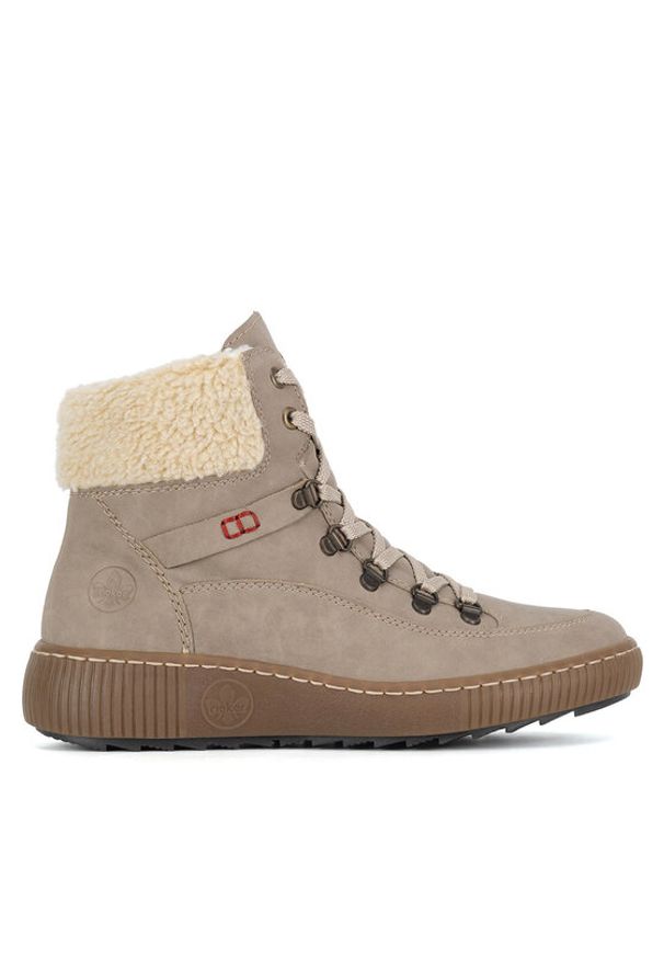 Rieker Trzewiki Z6638-64 Beżowy. Kolor: beżowy. Materiał: materiał