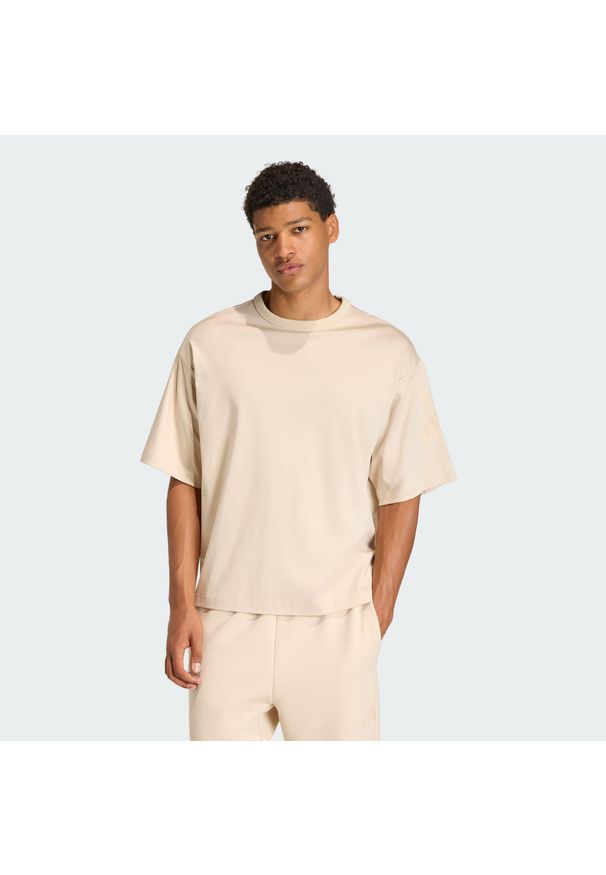 Adidas - Koszulka Soft Lux. Kolor: biały. Sport: fitness