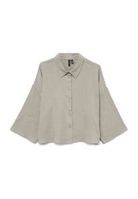 Vero Moda Koszula Natali 10279685 Beżowy Standard Fit. Kolor: beżowy. Materiał: bawełna #6