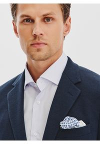 Pako Lorente - PAKO LORENTE – Granatowa żakardowa marynarka męska. Kolor: niebieski. Materiał: żakard #9