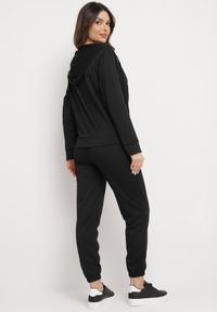 Born2be - Czarny Klasyczny Komplet Dresowy z Bluzą z Kapturem i Prostymi Spodniami Neiba. Kolor: czarny. Materiał: dresówka #2