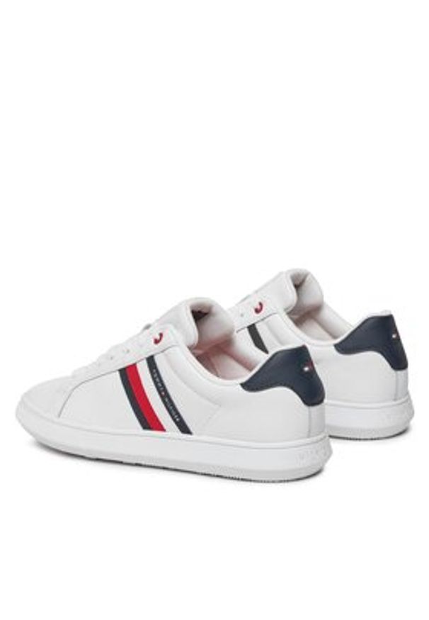 TOMMY HILFIGER - Tommy Hilfiger Sneakersy Essential Leather Cupsole FM0FM04921 Biały. Kolor: biały. Materiał: skóra