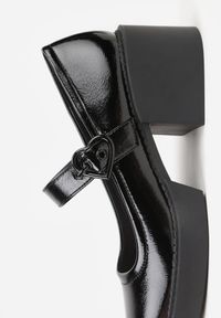 Born2be - Czarne Półbuty w Stylu Retro na Słupku i Niskiej Platformie ze Skórzaną Wkładką Xaliope. Okazja: na co dzień. Zapięcie: pasek. Kolor: czarny. Materiał: skóra. Obcas: na platformie. Styl: retro. Wysokość obcasa: średni #5