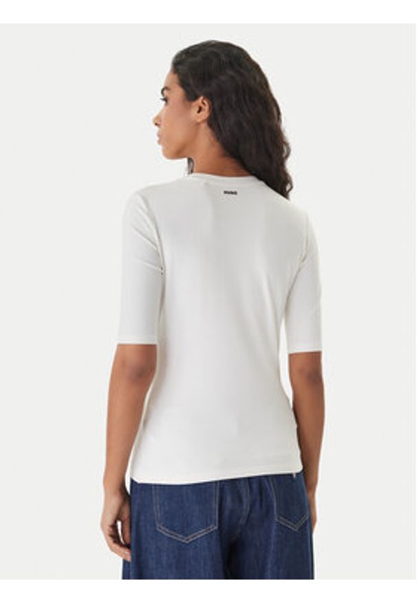 Hugo - HUGO T-Shirt Darnelia 50515019 Écru Slim Fit. Materiał: bawełna