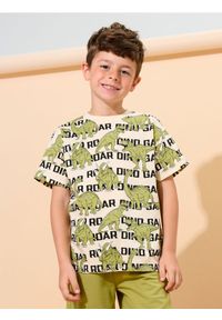 Sinsay - Bawełniana koszulka z krótkim rękawem - kremowy. Kolor: kremowy. Materiał: bawełna. Długość rękawa: krótki rękaw. Długość: krótkie #1