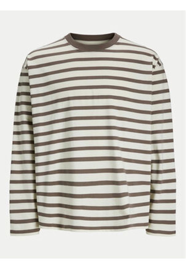 Jack & Jones Longsleeve Islington 12273202 Beżowy Loose Fit. Kolor: beżowy. Materiał: bawełna. Długość rękawa: długi rękaw