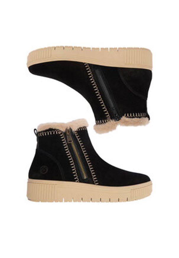 Remonte Botki CEO-D3B70-03 Czarny. Kolor: czarny. Materiał: skóra, zamsz