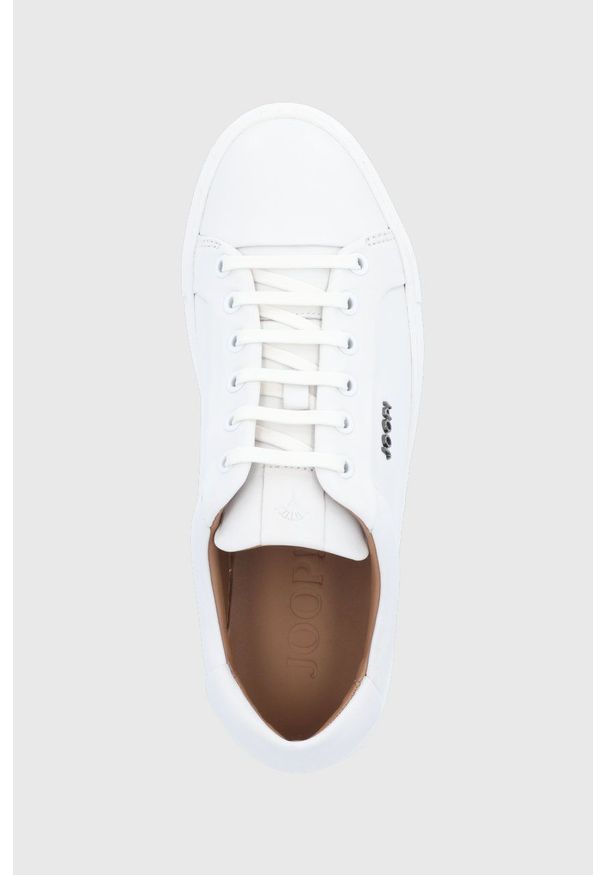 JOOP! - Joop! Buty skórzane kolor biały. Nosek buta: okrągły. Zapięcie: sznurówki. Kolor: biały. Materiał: skóra