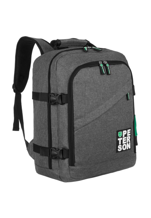 Podróżny plecak Peterson PTN PLG-02-T szary. Kolor: szary. Materiał: materiał. Styl: sportowy, casual