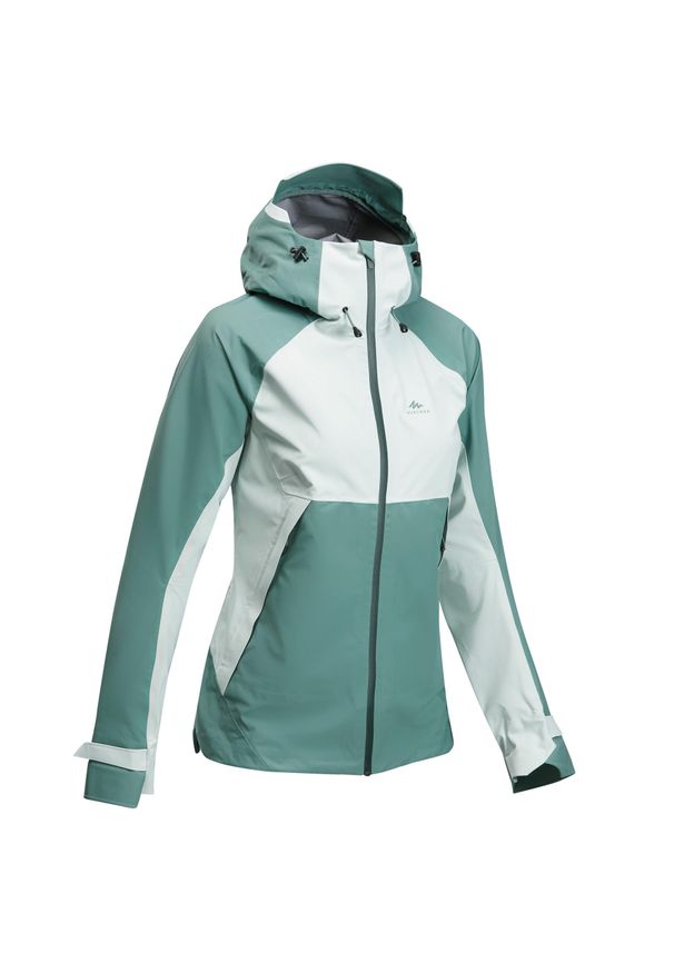 quechua - Kurtka turystyczna - MH500 WTP - damska. Kolor: zielony. Materiał: elastan, tkanina, materiał. Sport: wspinaczka