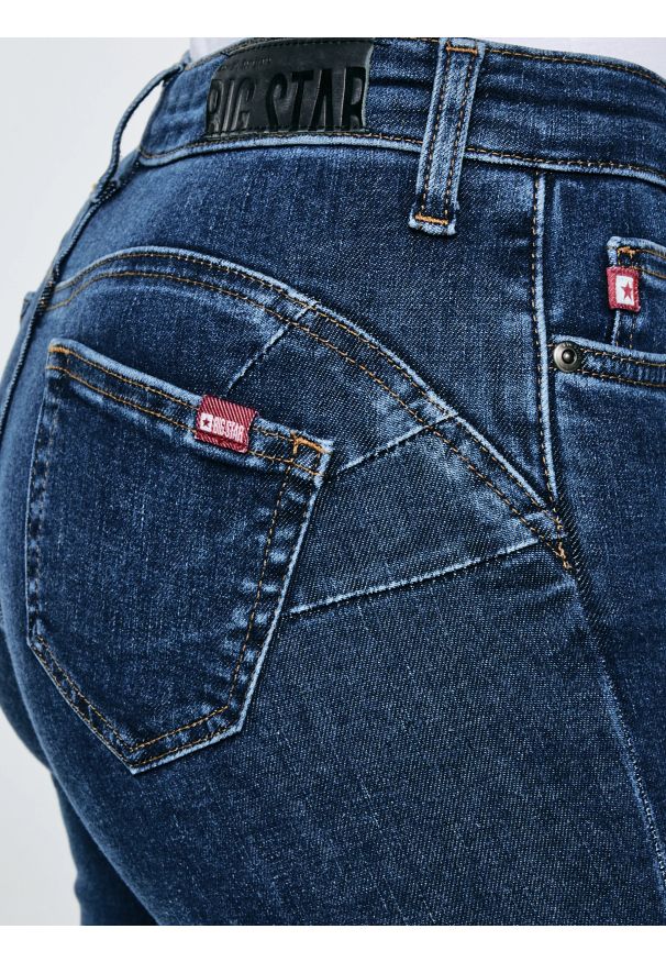 Big-Star - Jeansy damskie push up z wysokim stanem granatowe Melinda High Waist 517. Stan: podwyższony. Kolor: niebieski