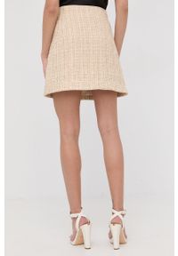 Marciano Guess spódnica kolor beżowy mini prosta. Okazja: na co dzień. Kolor: beżowy. Materiał: materiał. Styl: casual #2