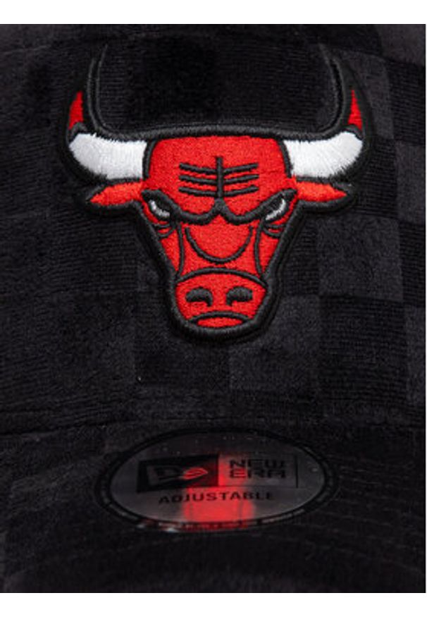 New Era Czapka z daszkiem Chicago Bulls Tonal Check 60595264 Czarny. Kolor: czarny. Materiał: poliester, materiał