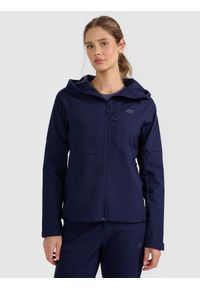 4f - 4F Kurtka softshell wiatroodporna membrana 10000 damska - granatowa XXL. Kolor: niebieski. Materiał: softshell. Technologia: Primaloft. Wzór: gładki. Sport: turystyka piesza, wspinaczka