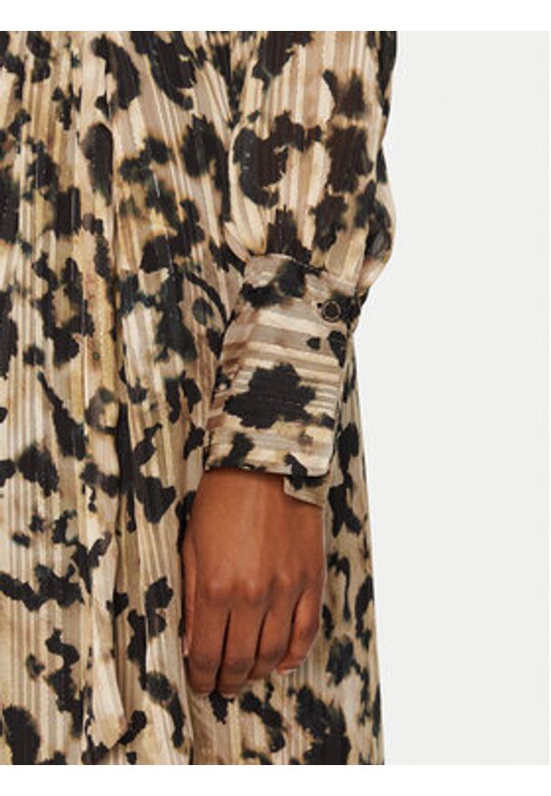 Morgan Sukienka codzienna 242-RILOV.F Beżowy Regular Fit. Okazja: na co dzień. Kolor: beżowy. Materiał: syntetyk. Typ sukienki: proste. Styl: casual