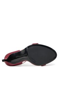 Calvin Klein Sandały Heel Sandal 90 - Lth HW0HW02337 Bordowy. Kolor: czerwony. Materiał: skóra #5