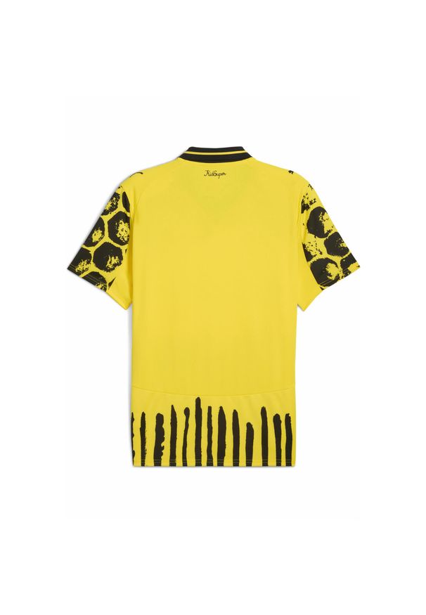 Puma - Męska koszulka KIDSUPER × BORUSSIA DORTMUND PUMA. Kolor: żółty, wielokolorowy, czarny. Wzór: geometria, kolorowy