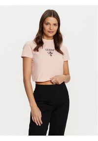 Guess T-Shirt V4YI20 KCDH1 Różowy Boxy Fit. Kolor: różowy. Materiał: bawełna