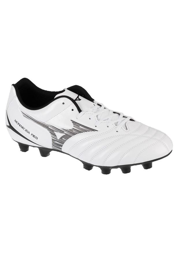 Buty piłkarskie męskie Mizuno Monarcida Neo III. Kolor: czarny. Materiał: skóra, materiał, syntetyk. Szerokość cholewki: normalna. Sport: piłka nożna