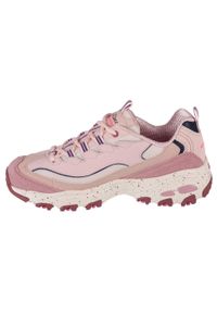 skechers - Buty sportowe Sneakersy damskie Skechers D'Lites - Bold Views. Kolor: różowy. Materiał: skóra. Sport: turystyka piesza