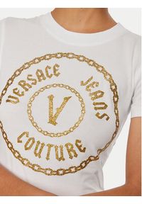 Versace Jeans Couture T-Shirt 77HAHT02 CJ03T Biały Slim Fit. Kolor: biały. Materiał: bawełna #5