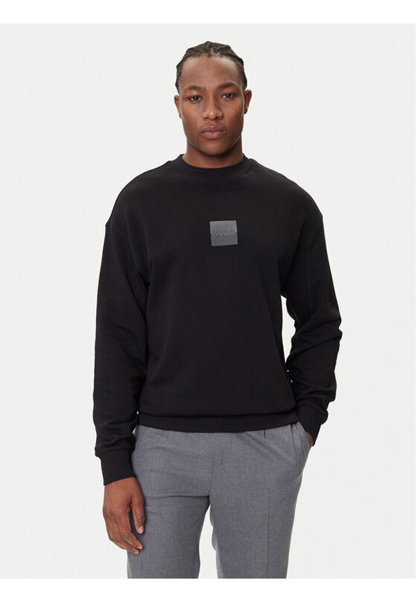 Hugo - HUGO Bluza Dusplited 50542847 Czarny Relaxed Fit. Kolor: czarny. Materiał: bawełna