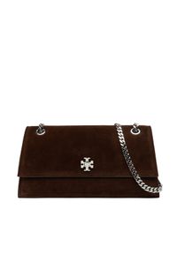 Tory Burch Torebka Kira Turnlock Suede Shouldr Bag 169176 Brązowy. Kolor: brązowy. Materiał: zamszowe, skórzane #1