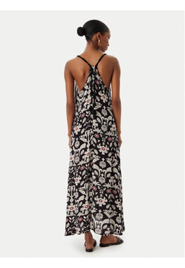 LOLA CASADEMUNT Sukienka letnia LS2616027 Czarny Regular Fit. Kolor: czarny. Materiał: wiskoza. Sezon: lato