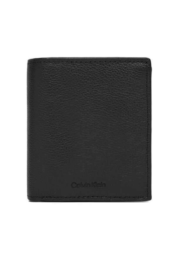 Calvin Klein Duży Portfel Męski Micropebble Comp Trifold W Coin LV04D1034G Czarny. Kolor: czarny. Materiał: skóra