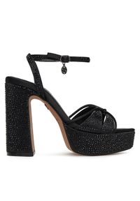 Nine West Sandały S3SH005-01A Czarny. Kolor: czarny. Materiał: materiał