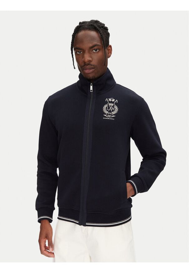 La Martina Bluza Athos MAF001 FP581 Granatowy Regular Fit. Kolor: niebieski. Materiał: bawełna