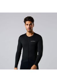 ACELERA - Męska koszulka kolarska Thermo Fleece z długim rękawem. Kolor: czarny. Materiał: polar. Długość rękawa: długi rękaw. Długość: długie. Sport: kolarstwo #1