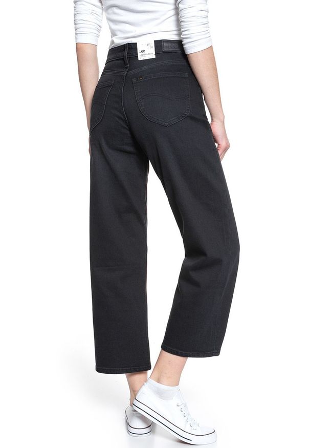 Lee - SPODNIE LEE DAMSKIE 5 POCKET WIDE LEG BLACK TYRO L30SCPJW 112106594