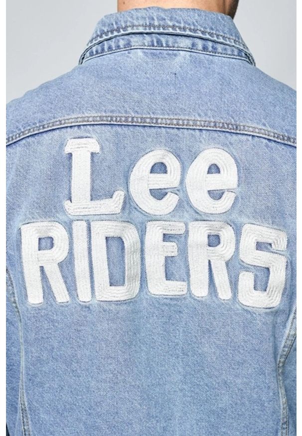 Lee - LEE RIDER JACKET SUPER MĘSKA KURTKA JEANSOWA STONEWASH L89ZRDVA 112124041. Materiał: jeans