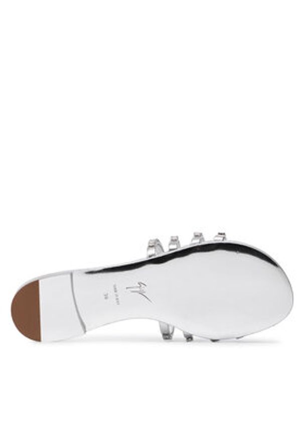 Giuseppe Zanotti - GIUSEPPE ZANOTTI Klapki E200003 Srebrny. Kolor: srebrny. Materiał: skóra