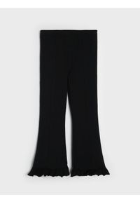 Sinsay - Legginsy flare z ozdobnymi falbankami - czarny. Kolor: czarny #1