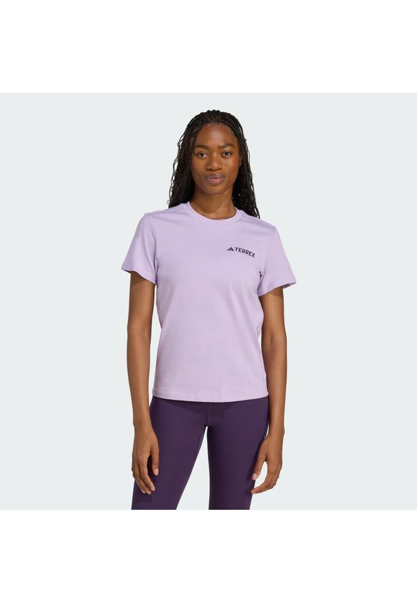 Adidas - Koszulka Terrex Graphic. Kolor: różowy. Materiał: bawełna. Sport: turystyka piesza, outdoor
