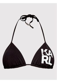 Karl Lagerfeld - KARL LAGERFELD Góra od bikini Printed Logo KL22WTP01 Czarny. Kolor: czarny. Materiał: syntetyk