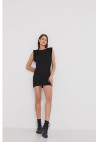 Answear Lab Sukienka kolor czarny mini prosta. Okazja: na co dzień. Kolor: czarny. Materiał: dzianina. Wzór: gładki. Typ sukienki: proste. Styl: wakacyjny. Długość: mini #7