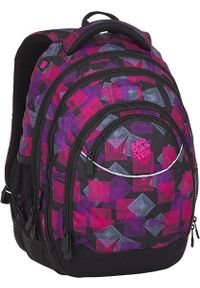 BAGMASTER Plecak Młodzieżowy Bagmaster Energy 8 E trzykomorowy czarny + różowy + fioletowy. Kolor: fioletowy, różowy, wielokolorowy, czarny. Styl: młodzieżowy #1