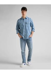 Lee - LEE WORKER SHIRT MĘSKA KOSZULA W KRATĘ DŁUGI RĘKAW INDIGO L68HOKDK 112145424. Długość rękawa: długi rękaw. Długość: długie