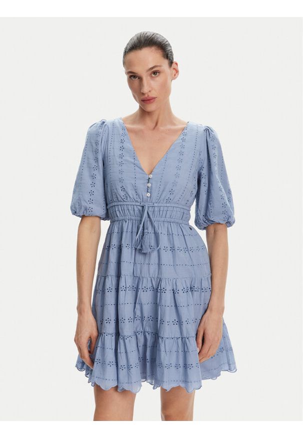 Pepe Jeans Sukienka letnia Day PL953694 Błękitny Regular Fit. Kolor: niebieski. Materiał: bawełna. Sezon: lato