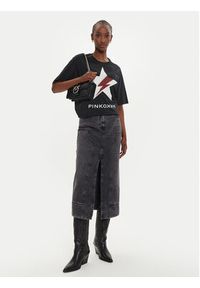 Pinko - PINKO Spódnica jeansowa Gregoriana Gonna 03903 A20U Czarny Regular Fit. Kolor: czarny. Materiał: bawełna