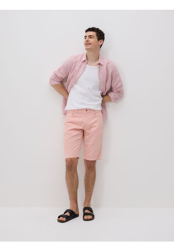 Reserved - Jeansowe szorty z lyocellem - pomarańczowy. Kolor: pomarańczowy. Materiał: jeans