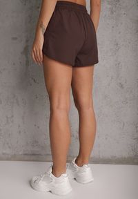 Renee - Brązowe Szorty w Sportowym Stylu z Siateczką i Podszewką Elishka. Okazja: na co dzień, na spacer. Kolor: brązowy. Styl: sportowy #8